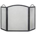 Dagan Dagan AHS103 3 Fold Arched Wrought Iron Screen; Black AHS103